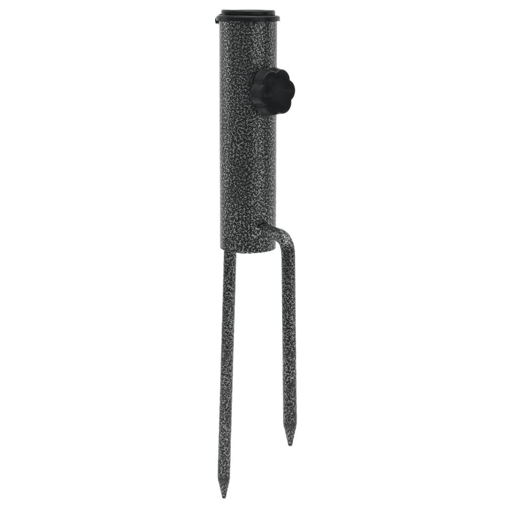 vidaXL Schirmhalter Schirmständer mit Erdspießen 2 Stk. 9x35 cm Verzinkter Stahl