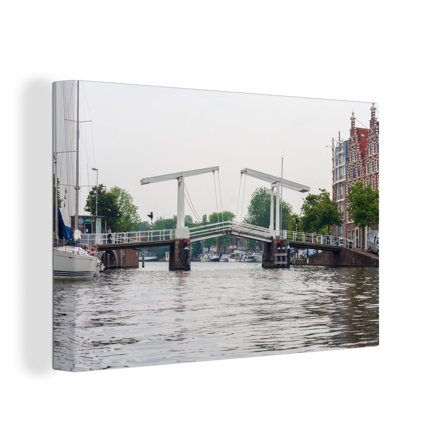 OneMillionCanvasses® Leinwandbild Haarlem - Wasser - Niederlande, (1 St), Wandbild Leinwandbilder, Aufhängefertig, Wanddeko, 30x20 cm