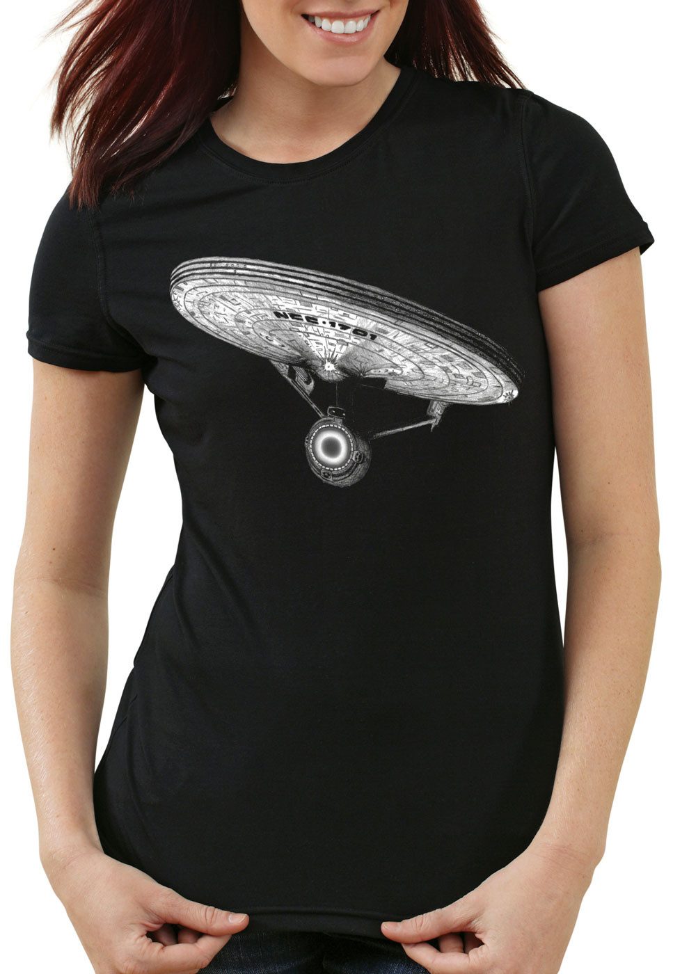 style3 T-Shirt NCC-1701 Anflugstar star trekkie trek enterprise sternenflotte