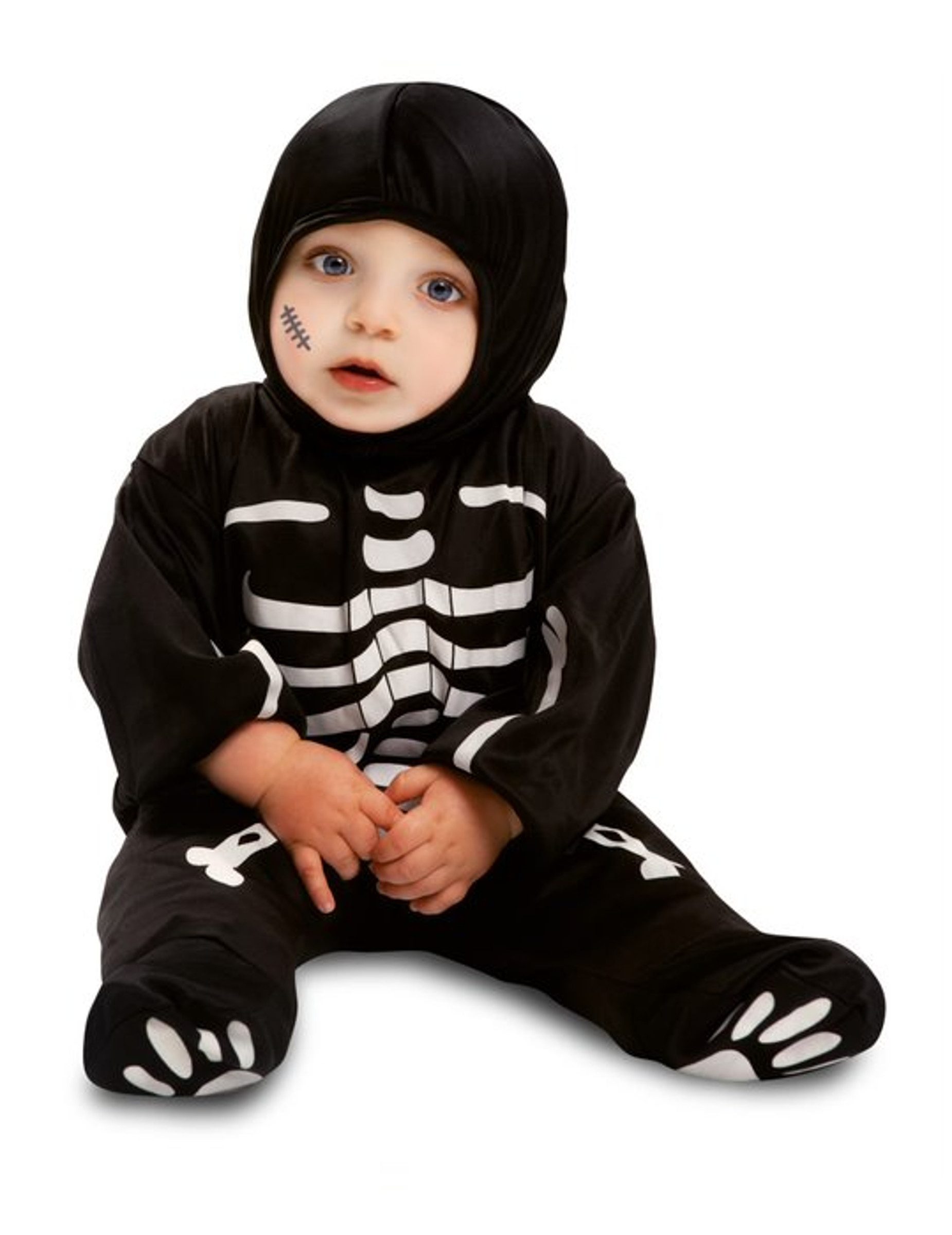 Viving Costumes Monster-Kostüm Skelett-Kostüm für Babys Halloweenkostüm schwarz-weiss