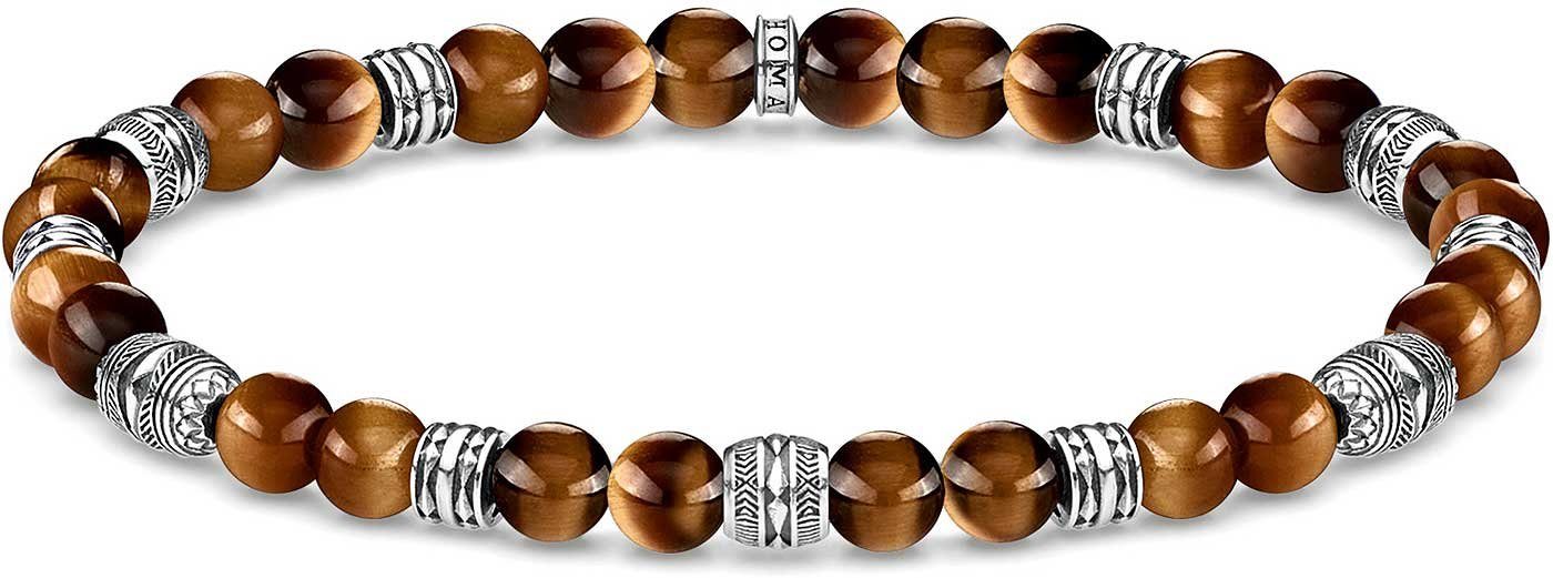 Thomas Sabo Bracciale Elastico Uomo Argento 925 Con Corallo E Simbolo 'Great Blessing' | Modello A1703-826-2-L16