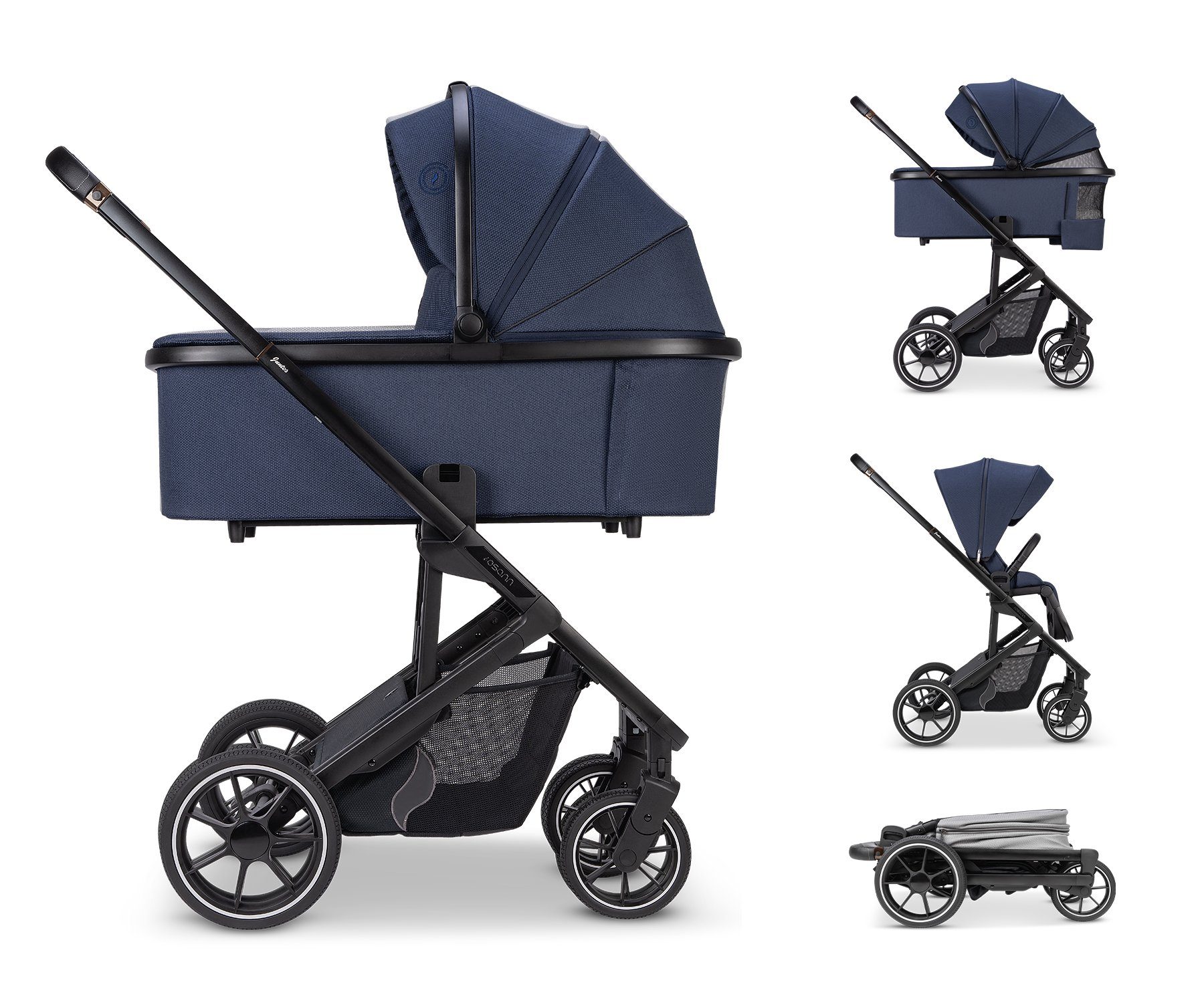 Osann Kombi-Kinderwagen Juntos, mit Babywanne, Sportsitz, gefederte Gummiräder,hochwertige Materialien