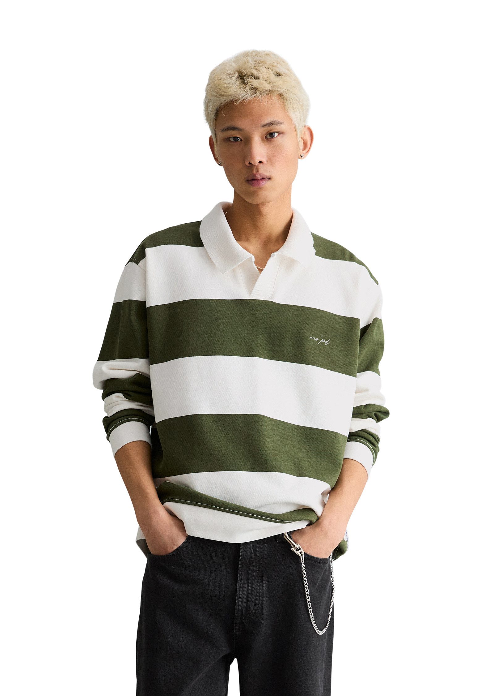 Sweatshirt mit gedrucktem Streifenmuster