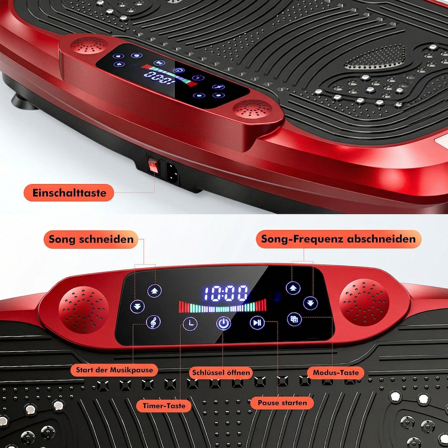 kehot Vibrationsplatte 4D Vibrationsplatte mit 3 Motoren–Profi Ganzkörpertraining für zuhause, 300 W, 120 Intensitätsstufen, (5 Programme, Bluetooth-Musik & Mag – Bild 4 von 5