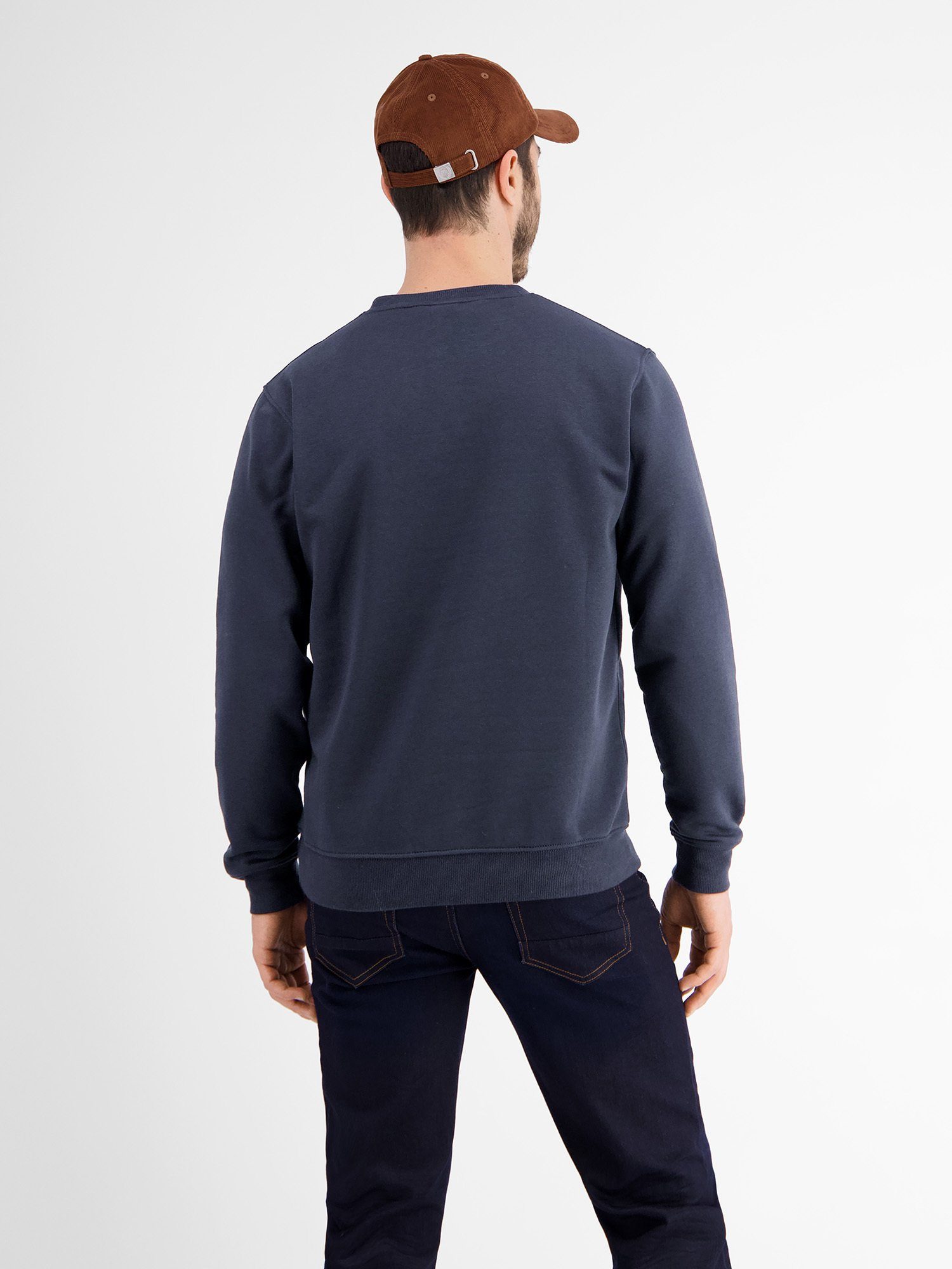 NAVY in CLASSIC Sweater LERROS LERROS Sweatshirt Leichter Strukturqualität