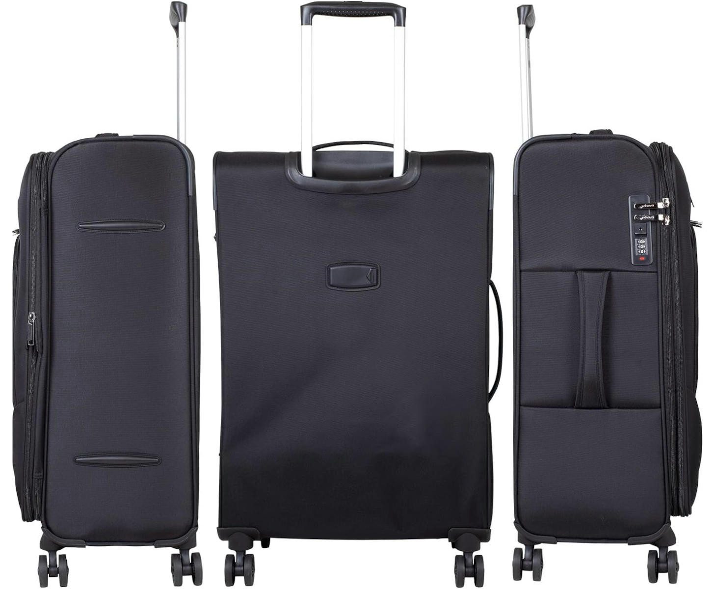 Warenhandel König Weichgepäck-Trolley Adlum, 4 Rollen, Dehnfalte, zwei zusätzliche Außentaschen, aufrecht rollbar