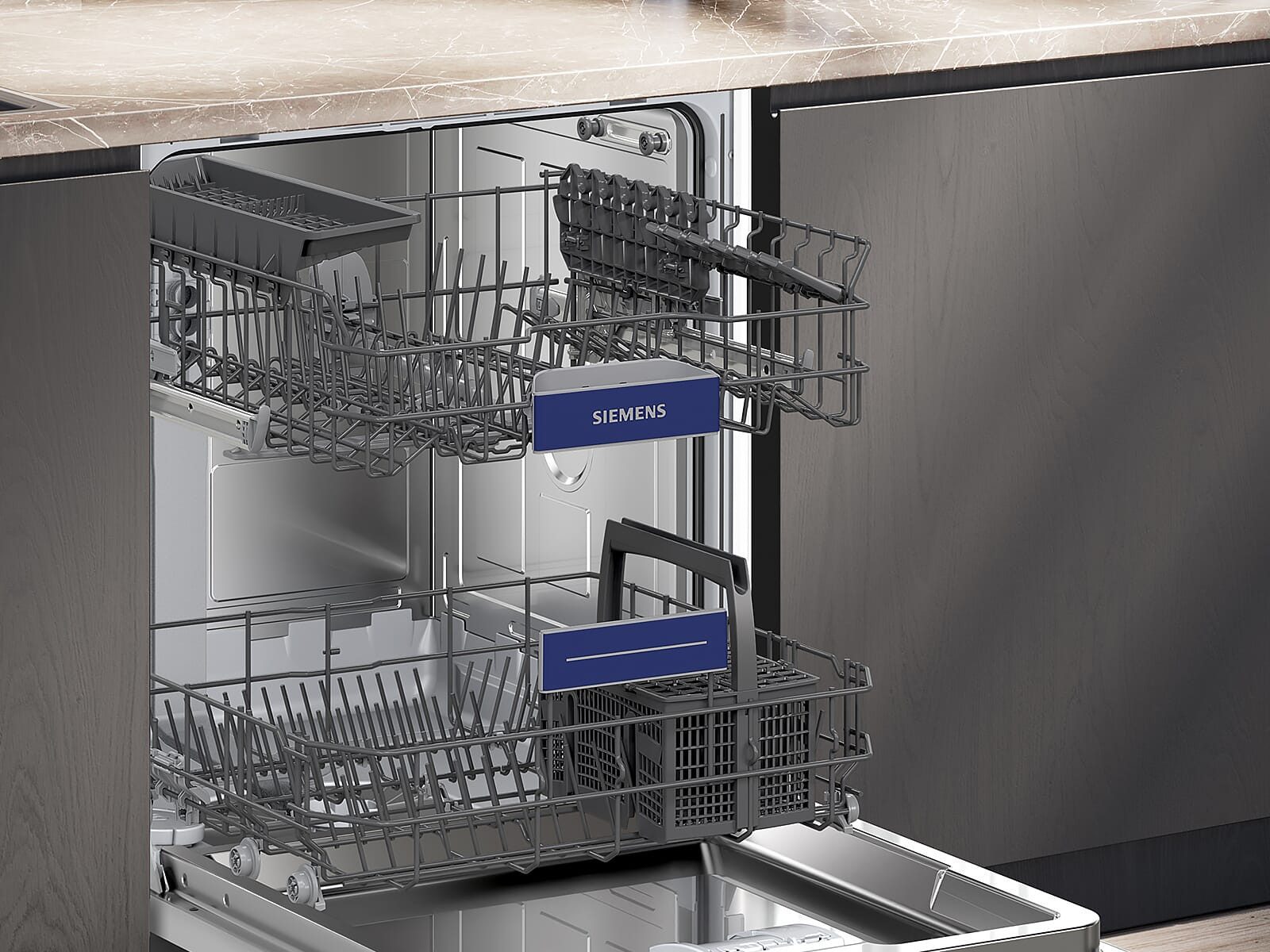 SIEMENS teilintegrierbarer Geschirrspüler SN53HS10UE, 9.0 l, 13 Maßgedecke, HomeConnect