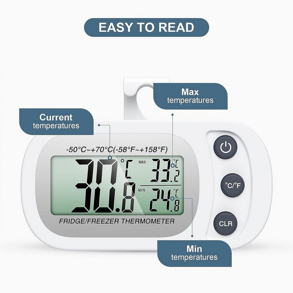 autolock Kühlschrankthermometer Kühlschrank Thermometer Digitales