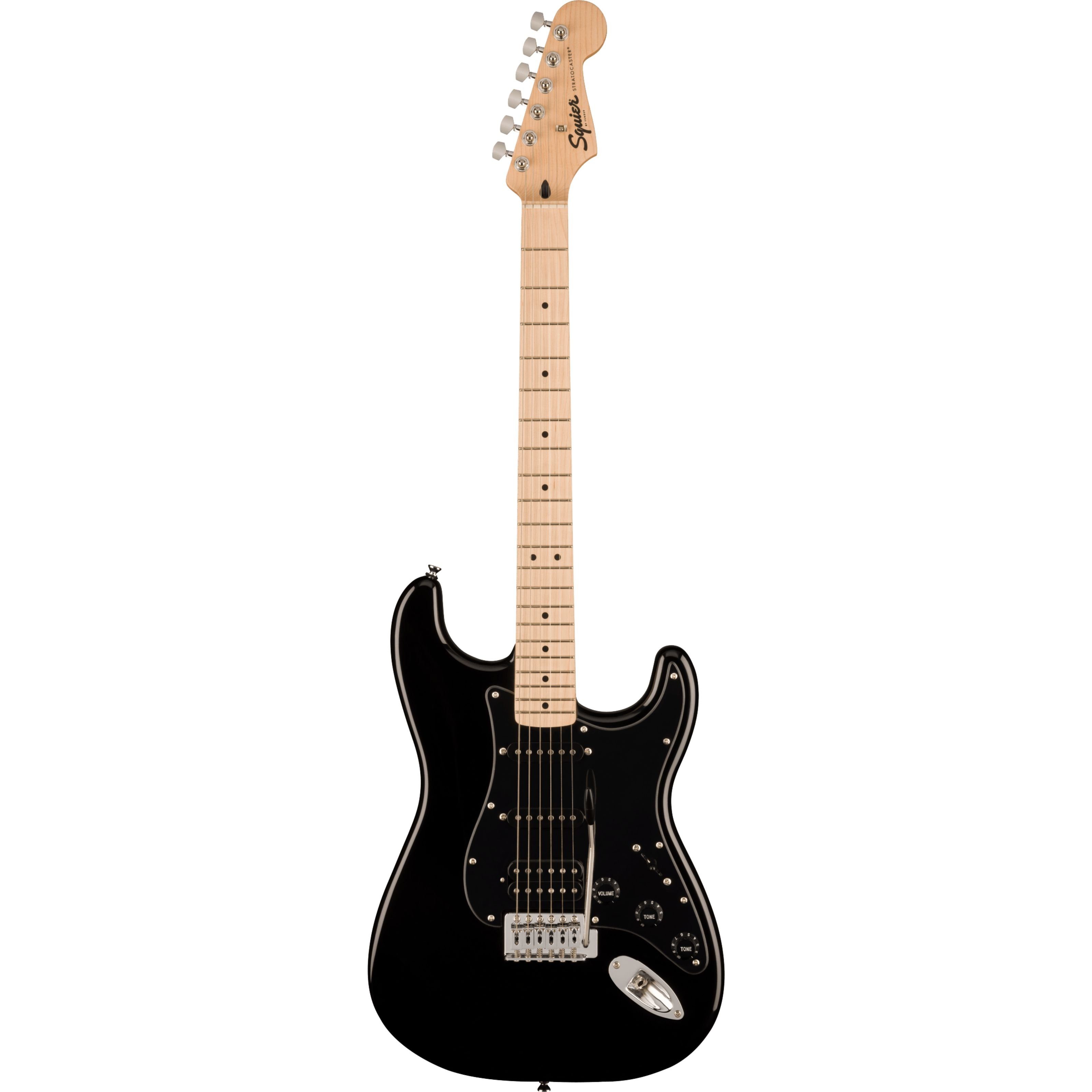 Squier E-Gitarre, E-Gitarren, ST-Modelle, Sonic Stratocaster HSS MN Black - E-Gitarre