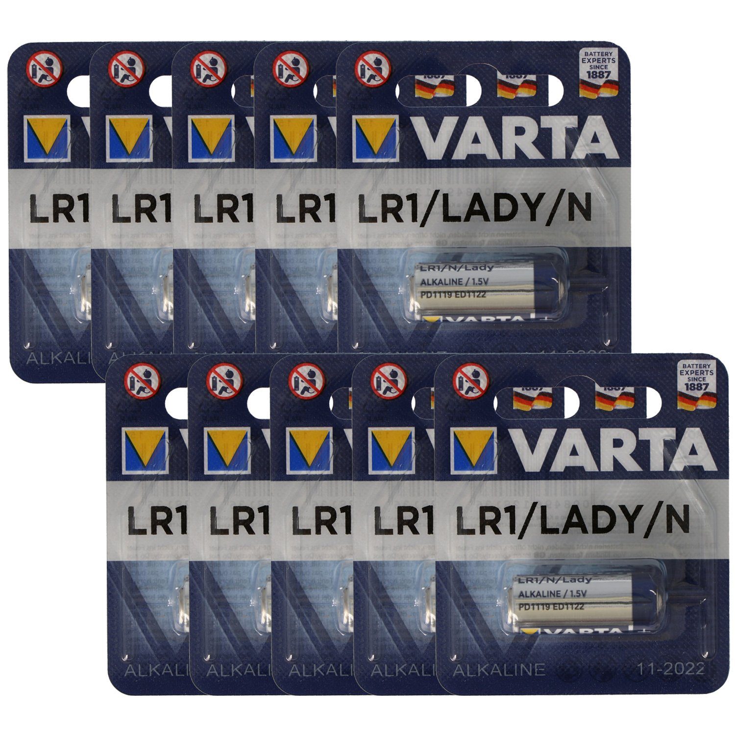 VARTA Varta 4001 High Energy LR1, 522, N, AM5 10er Pack Batterie, (1,5 V)