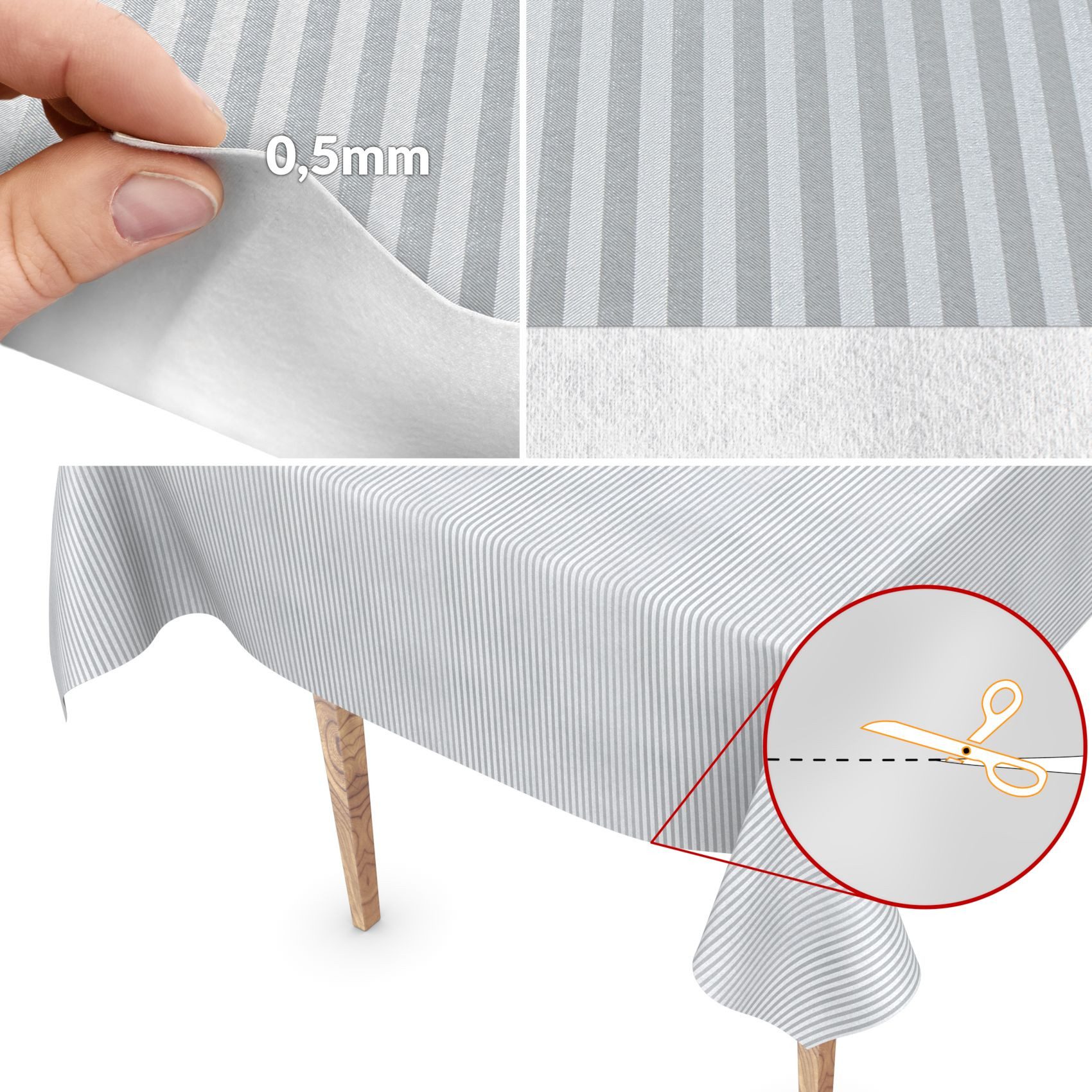 ANRO Tischdecke Wachstuchtischdecke Premium Gartentischdecke (Einzelstück 1-tlg), Geprägt Damast 155x110cm wasserabweisend