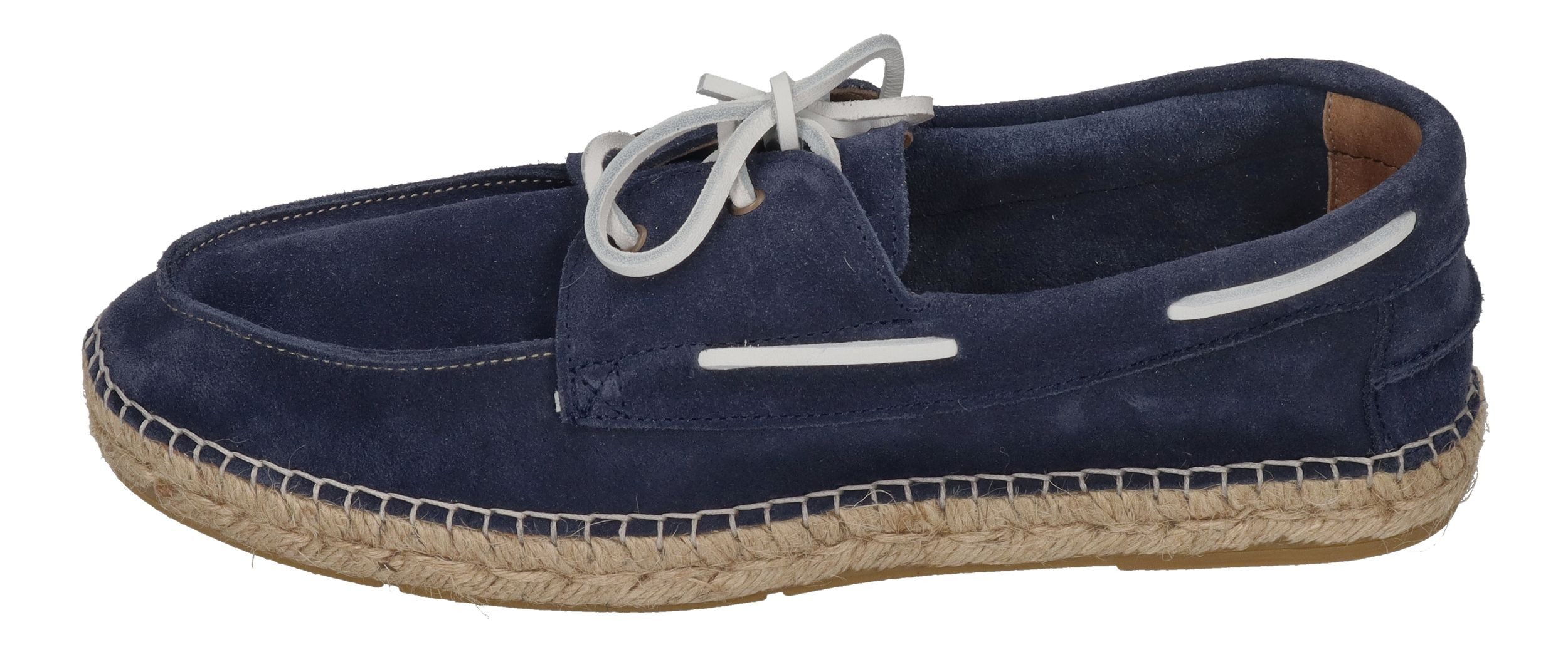 espadrij l´originale NAVIRE VELOUR MEN Espadrille Marine x White Laces