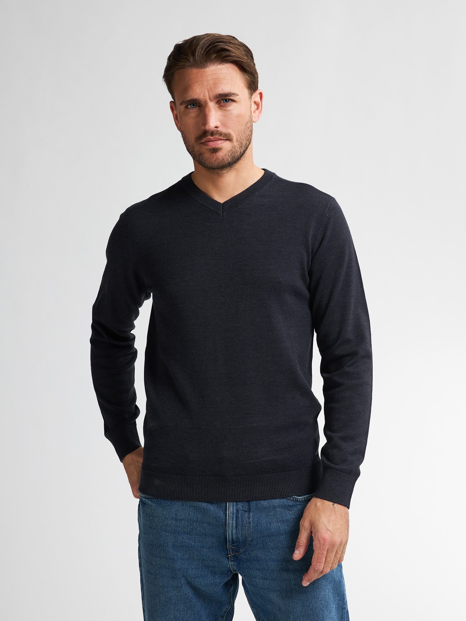 Petrol Industries Strickpullover Feinstrick-Pullover mit V-Ausschnitt günstig online kaufen