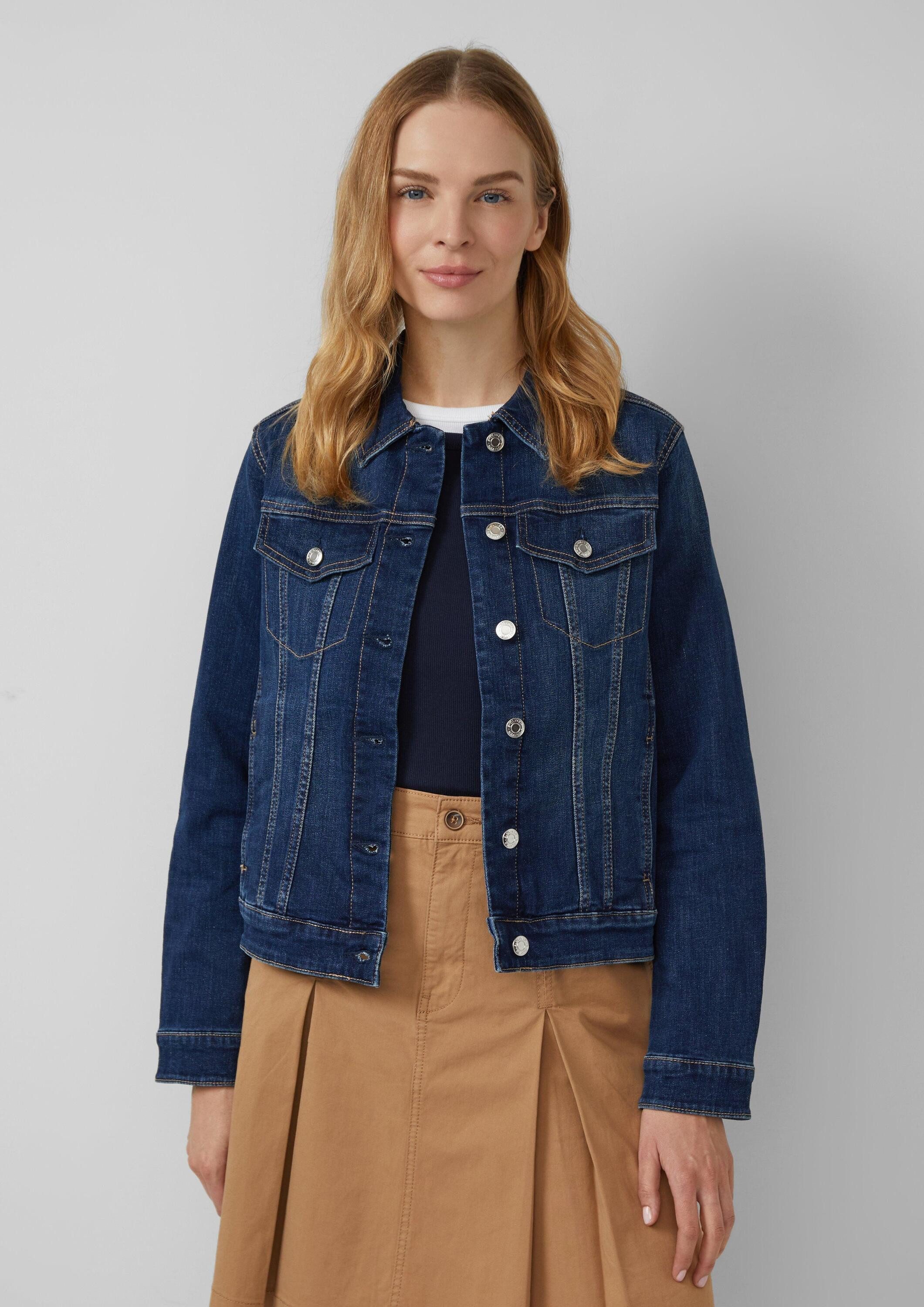 s.Oliver Funktionsjacke Indoor-Jacke Elastische Slim-Fit-Jeansjacke aus Bau günstig online kaufen