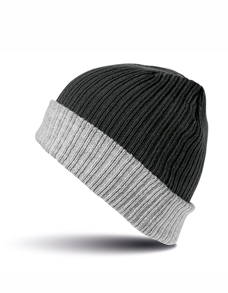 Goodman Design Winter Beanie Winddicht Doppellagig Black/Grey Strickmütze Mütze