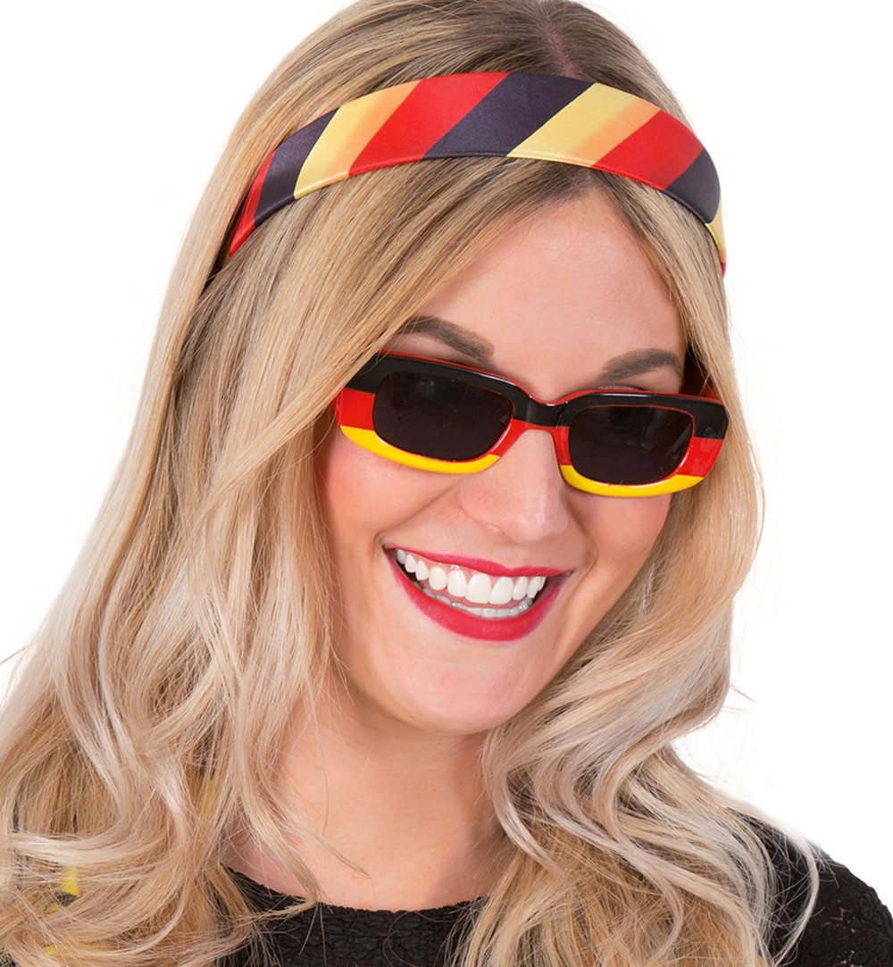 Fries Haarreif Deutschland Haarreif Schwarz Rot Gold Fan Kostüm EM WM Party