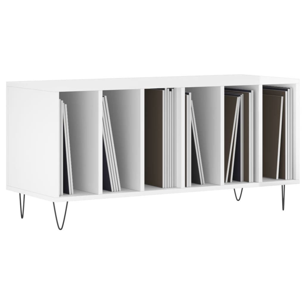 vidaXL Media-Regal Plattenschrank Hochglanz-Weiß 100x38x48 cm günstig online kaufen