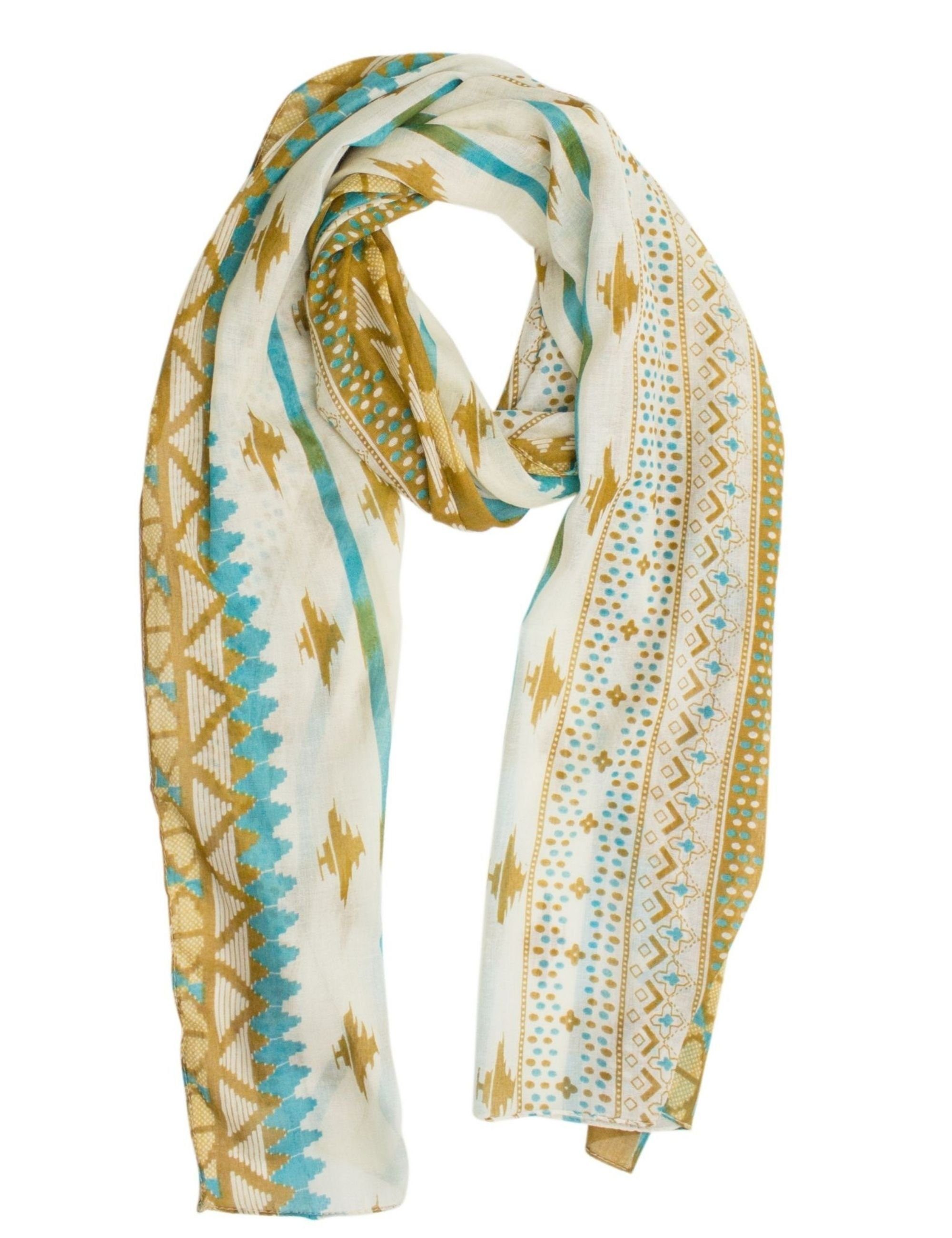 Sunsa Halstuch Damen Schal Tuch Baumwolle Halstuch Sommer Scarf mit Blumen, Abstract Aufdruck