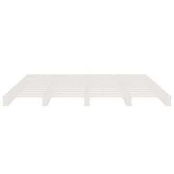 furnicato Bett Palettenbett Weiß 150x200 cm Massivholz