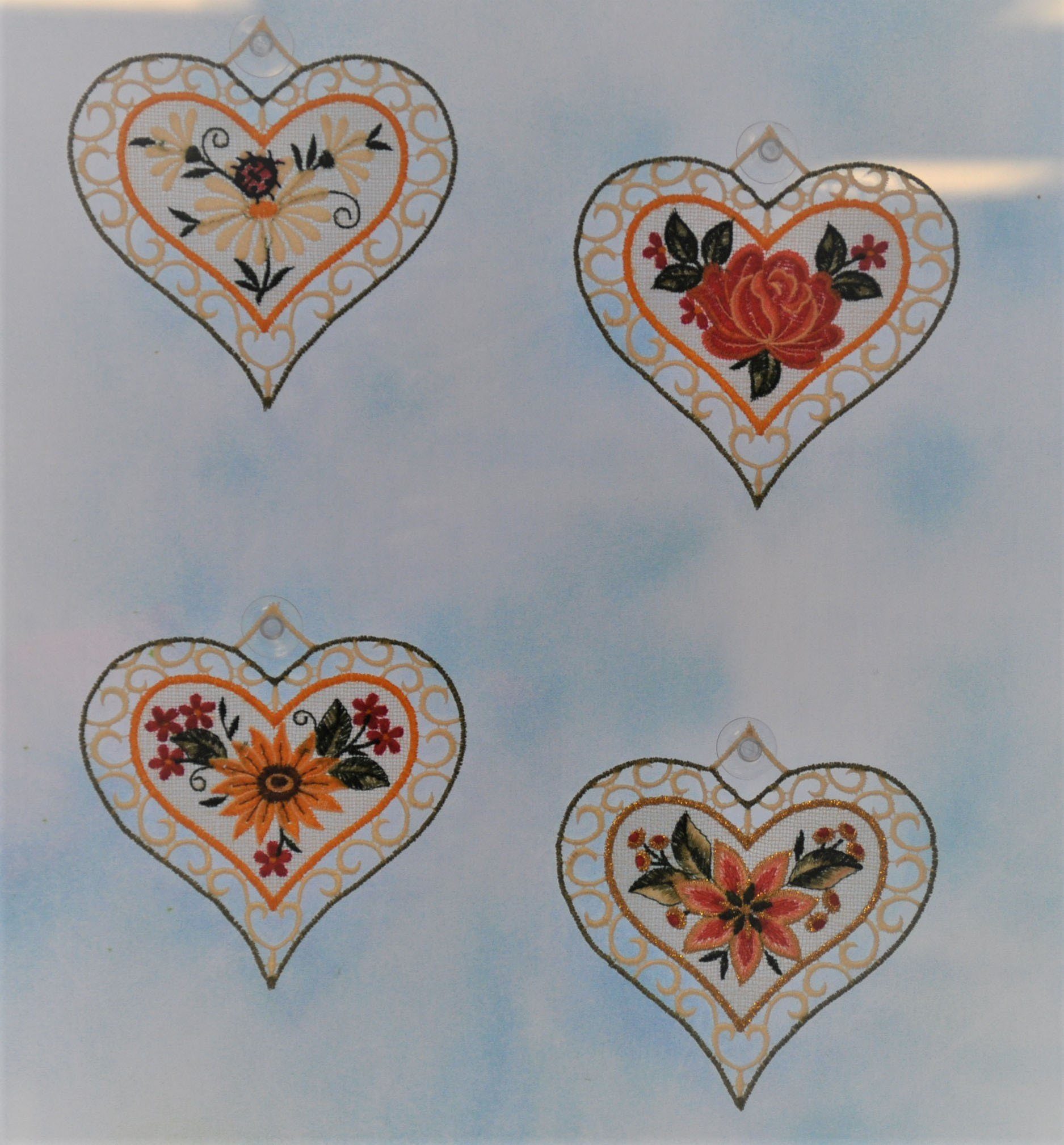 Stickereien Plauen Fensterbild 4 Jahreszeiten