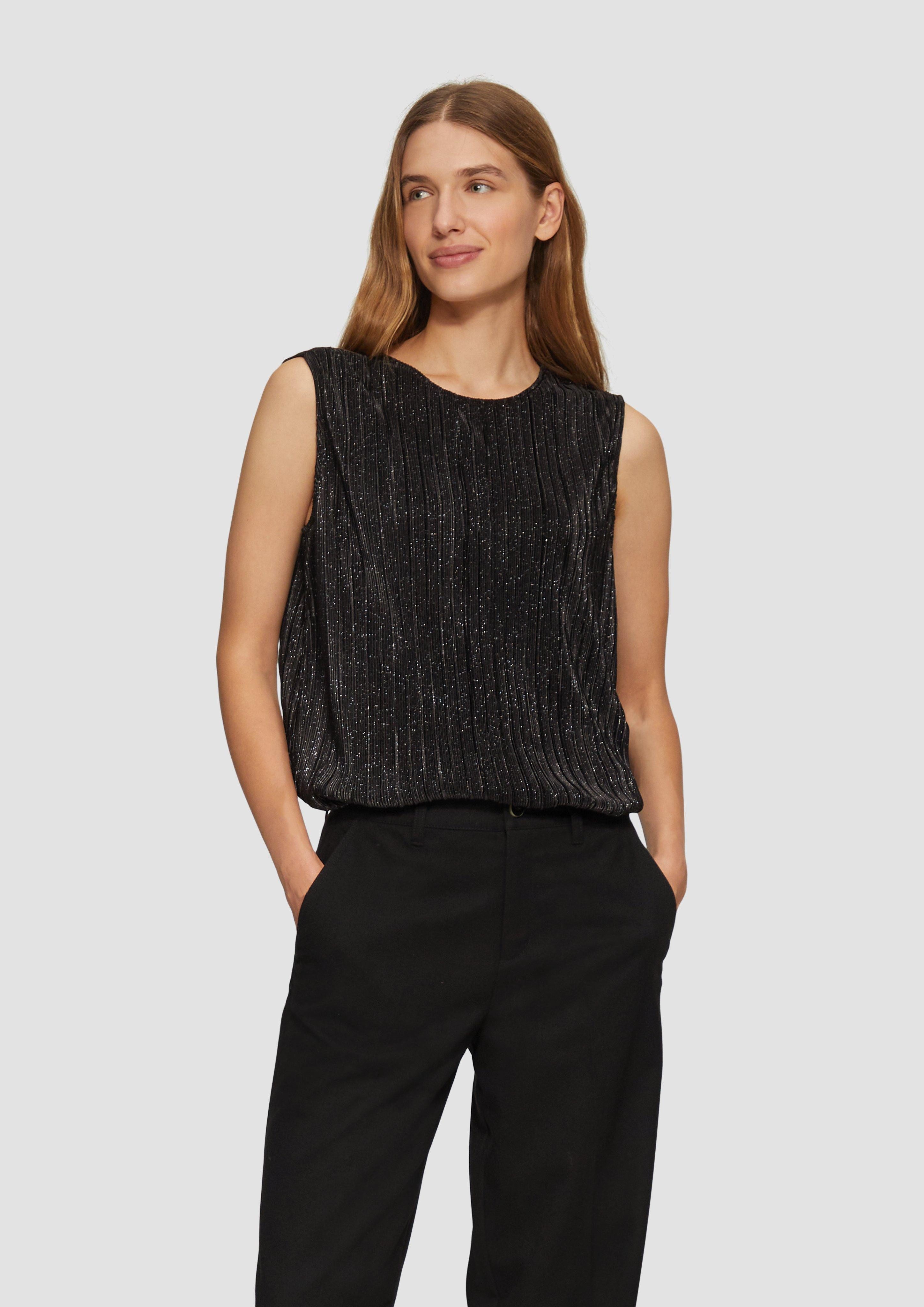 Stoffhose Stoffhose mit Wide Leg und Bügelfalten