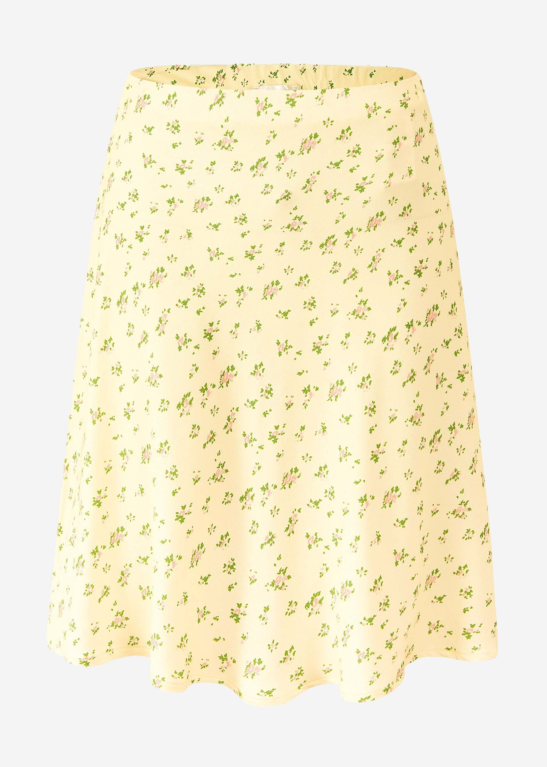 SASSYCLASSY A-Linien-Rock Femininer Rock mit floralem Muster für Damen Süßer Rock mit Blumenprint in und elastischem Gummibund aus Viskose