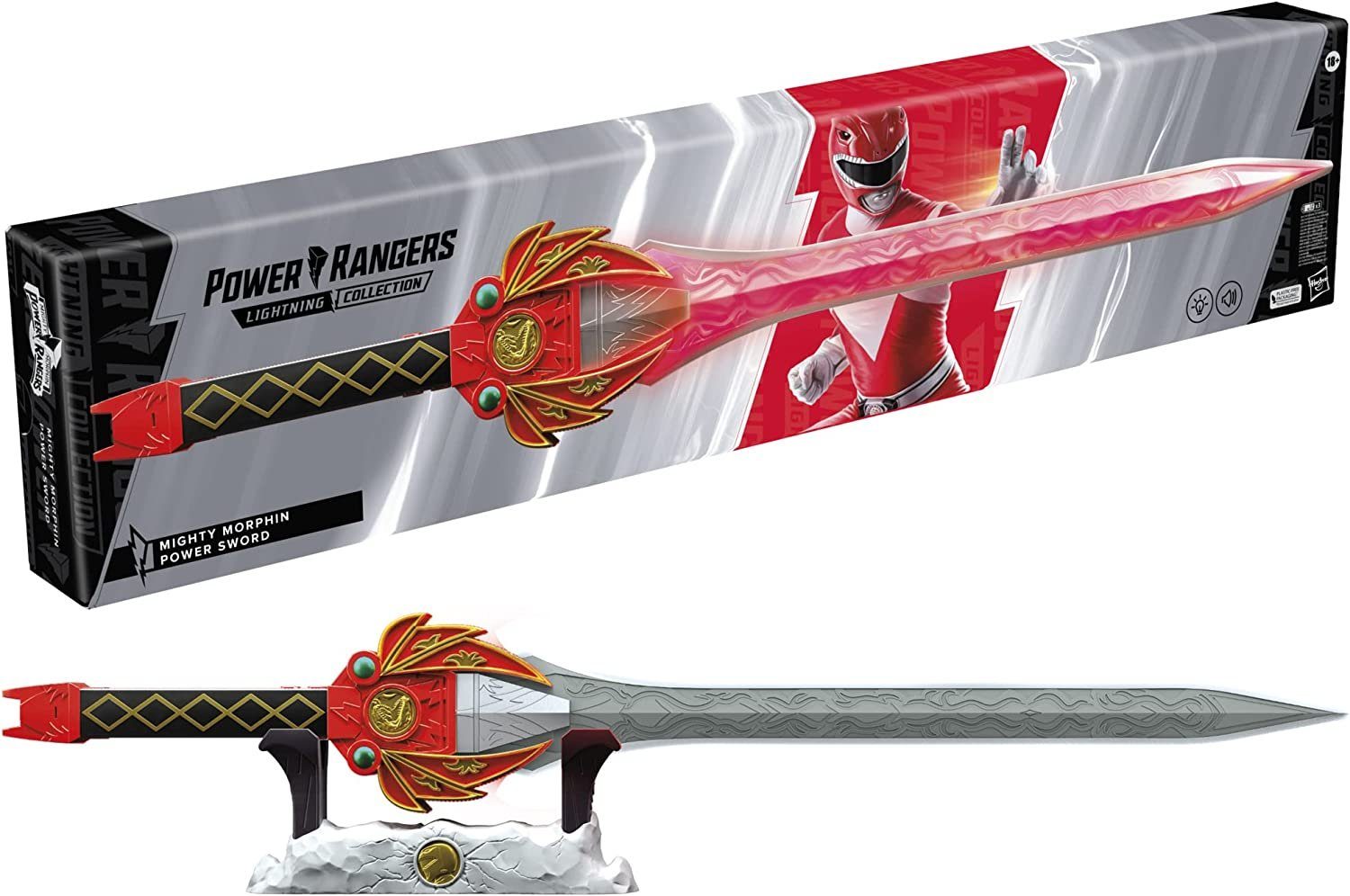 Hasbro Actionfigur Power Rangers - Lightning Collection - Mighty Morphin Red Ranger Power Sword - elektronisches Schwert | Action-Figuren