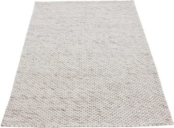 Wollteppich Sina, carpetfine, rechteckig, Höhe: 14 mm, Handweb Teppich, reine Wolle, meliert, handgewebt, weich & kuschelig