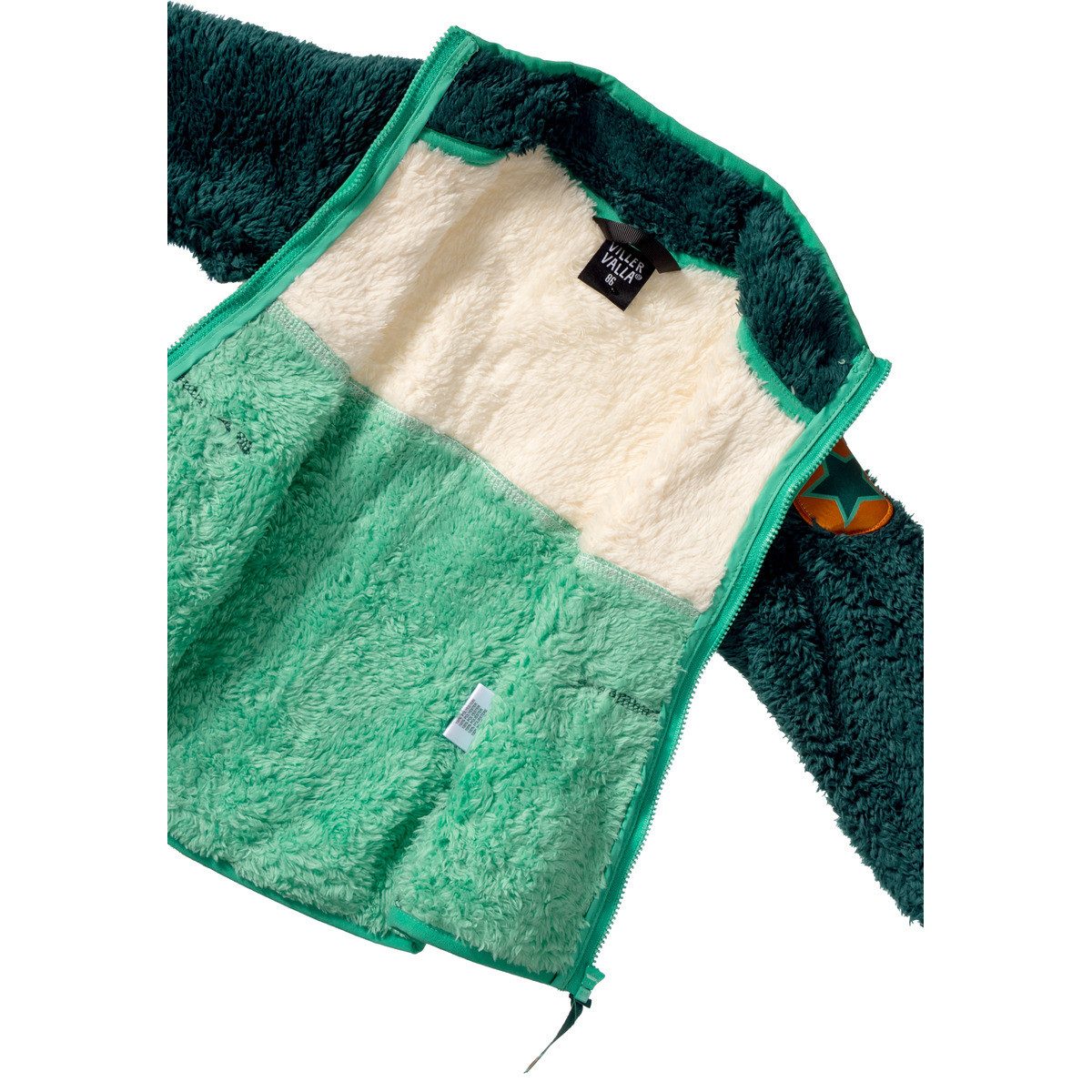 Villervalla Fleecejacke Colorblock Unisex Kinder Strickjacke, Übergangsjacke, Sweatjacke, Outdoorjacke, Wanderjacke