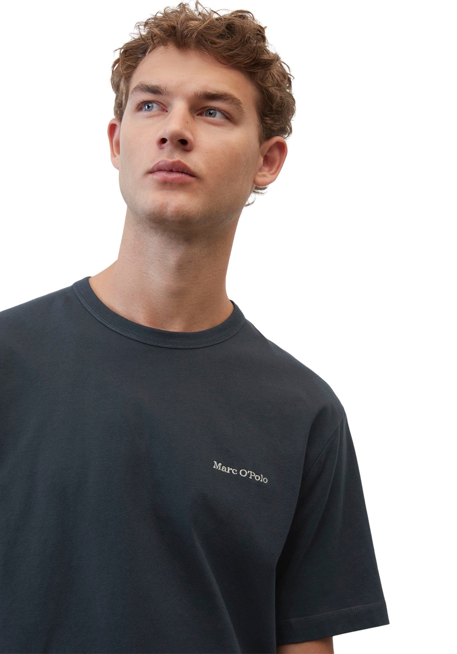 T-Shirt marine O'Polo Label-Stickerei mit Marc dezenter