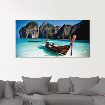 Artland Glasbild Maya Bay, Koh Phi Phi Leh, Thailand, Boote & Schiffe (1 St), in verschiedenen Größen