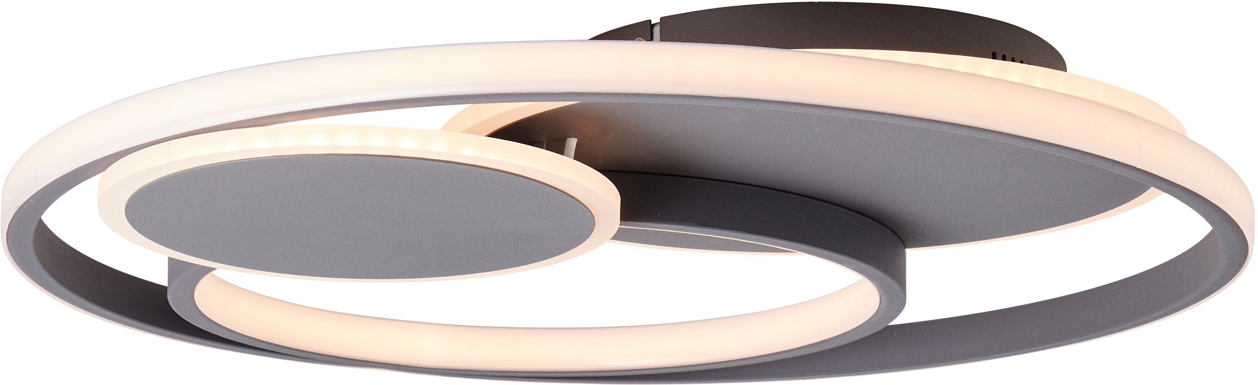 Brilliant LED Deckenleuchte Runda, CCT - über Fernbedienung, Dimmfunktion, Nachtlichtfunktion, LED fest integriert, warmweiß - kaltweiß, Ø 50 cm, 5200 lm, 3000-6500 K, dimmbar, CCT, Fernbedienung, Metall