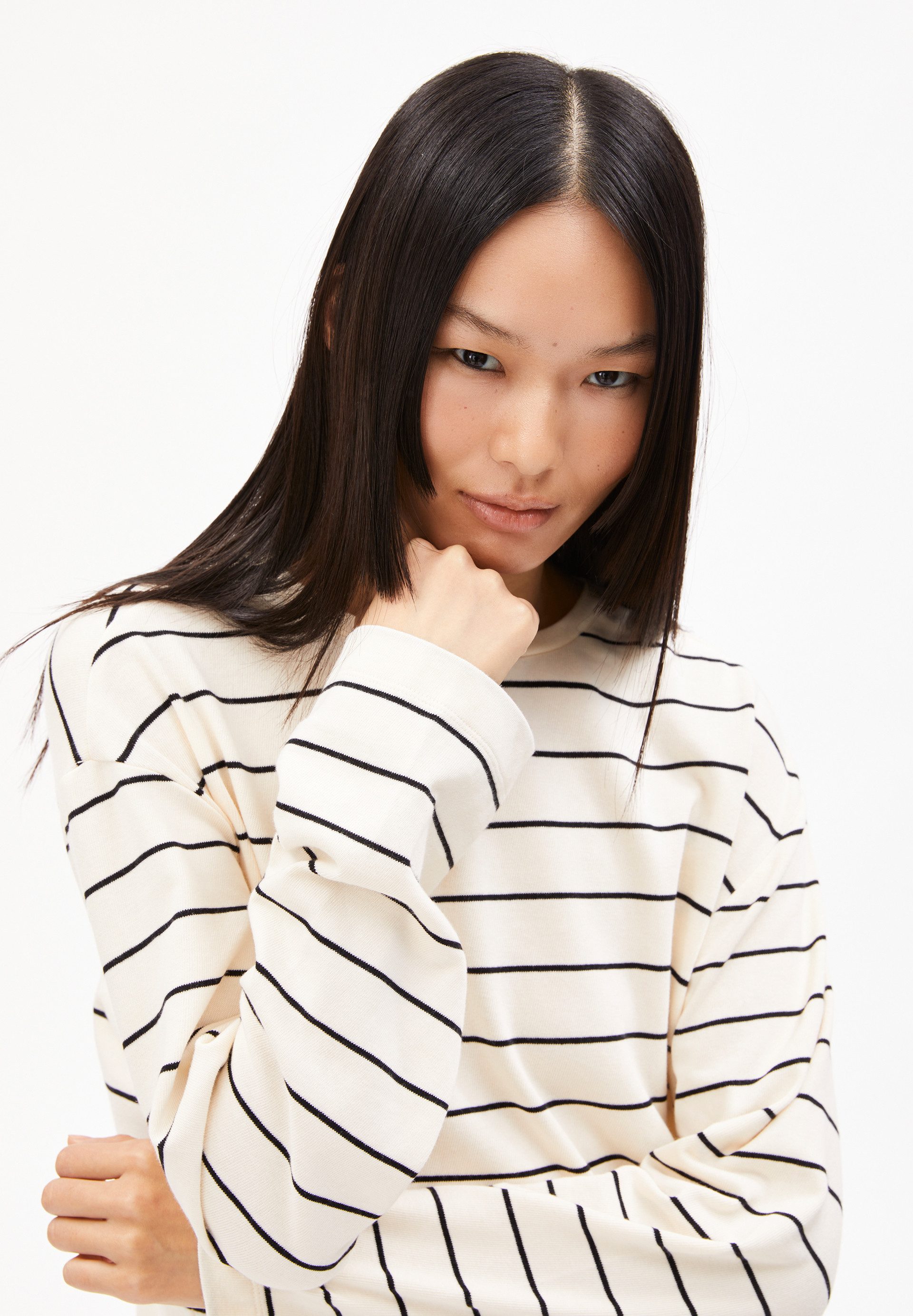Armedangels Longsleeve MARYNAA FINE STRIPE Loose Fit