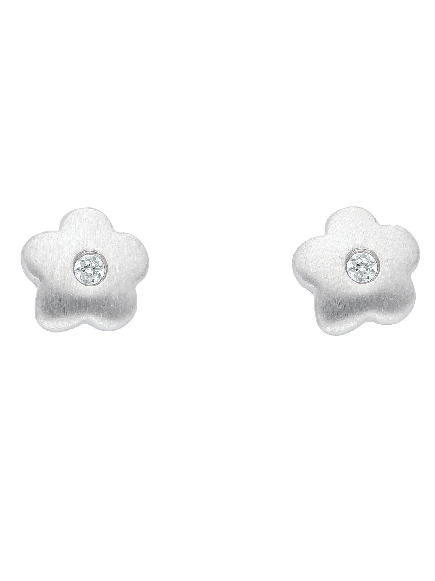 Adelia´s Paar Ohrhänger 925 Silber Ohrringe Ohrstecker Blüte, mit Zirkonia  Silberschmuck für Damen, Mit Liebe gefertigt aus: 925 Sterling Silber  rhodiniert