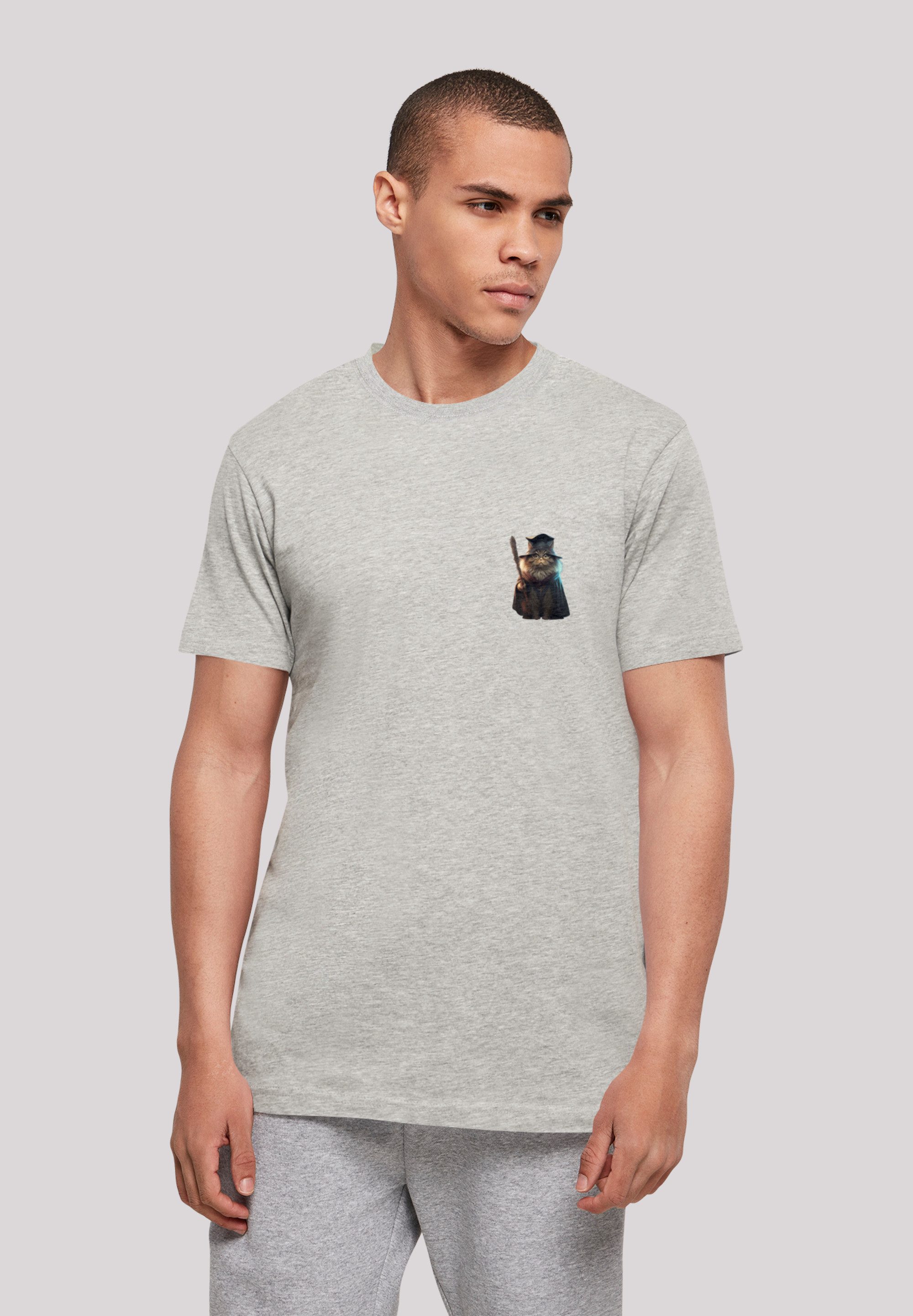 F4NT4STIC T-Shirt Wizard Cat TEE UNISEX Print