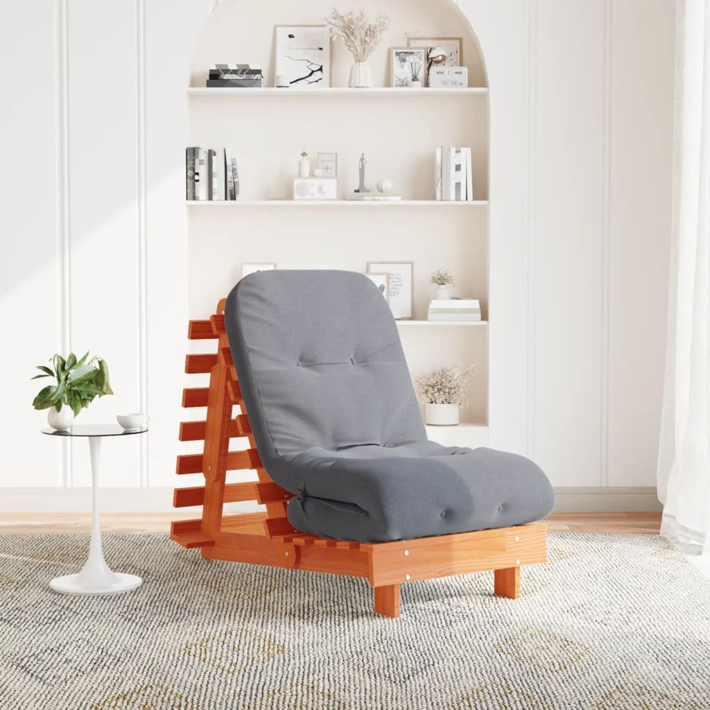 vidaXL Schlafsofa vidaXL Futon Schlafsofa mit Matratze Braun 60x206x11 Massivholz Kiefer