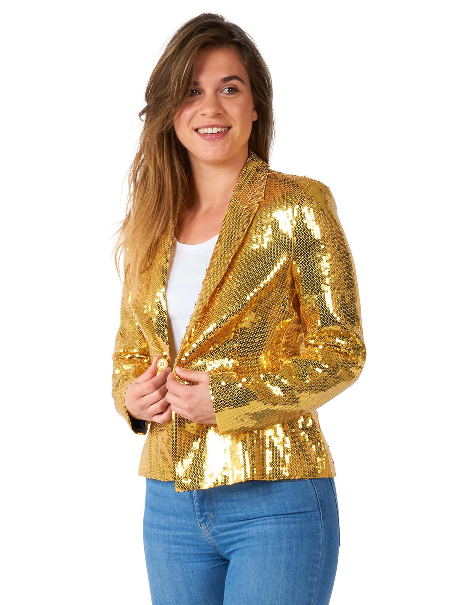 Opposuits Kostüm Goldglänzende Blazerjacke Suitmeister günstig online kaufen