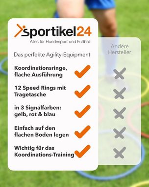 Superhund Markierungskreis Koordinationsringe 12 im Set mit Tragebeutel für Agility- und Fußballt