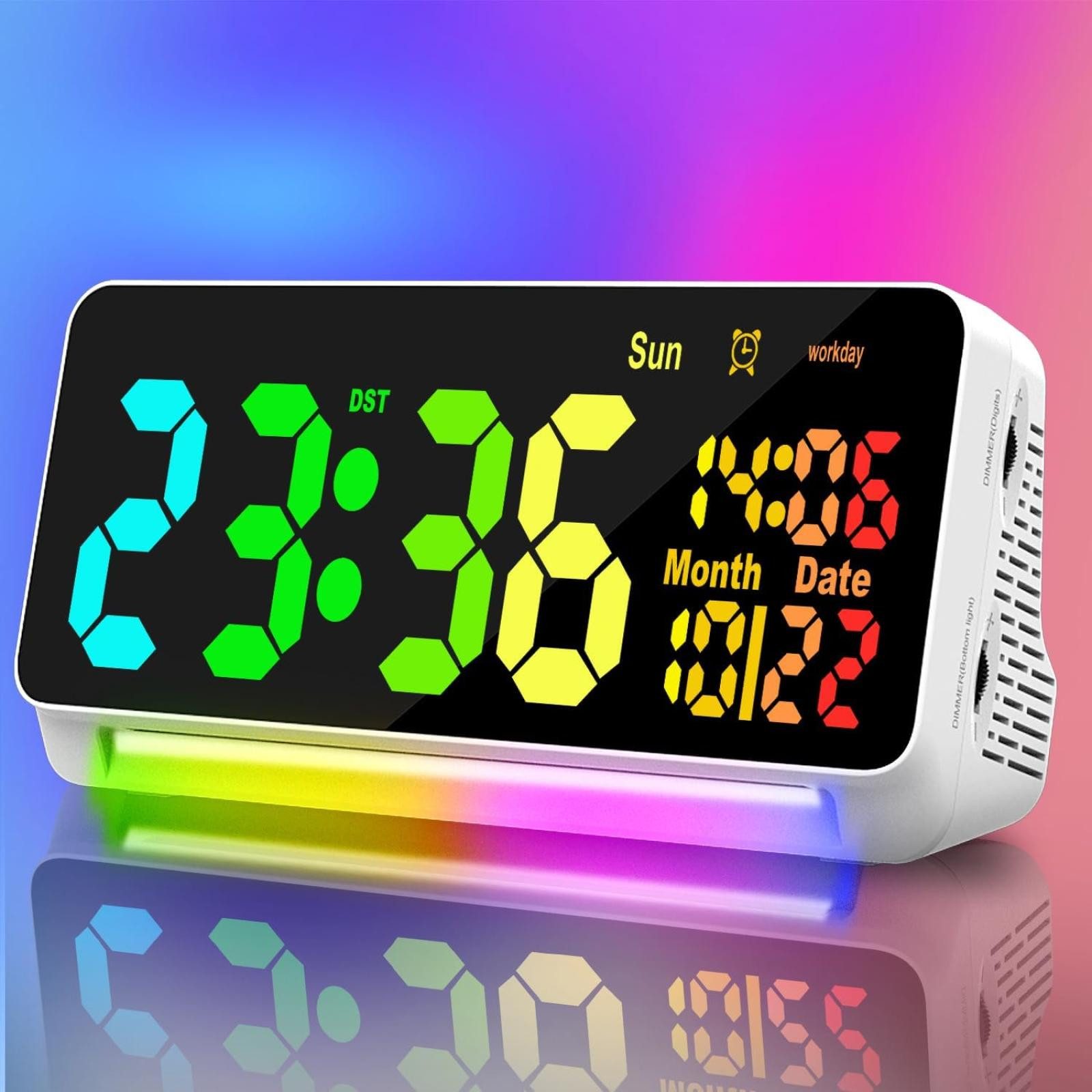 FELIXLEO Kinderwecker Leuchtender Wecker, RGB-Wecker für Kinder mit Nachtlicht