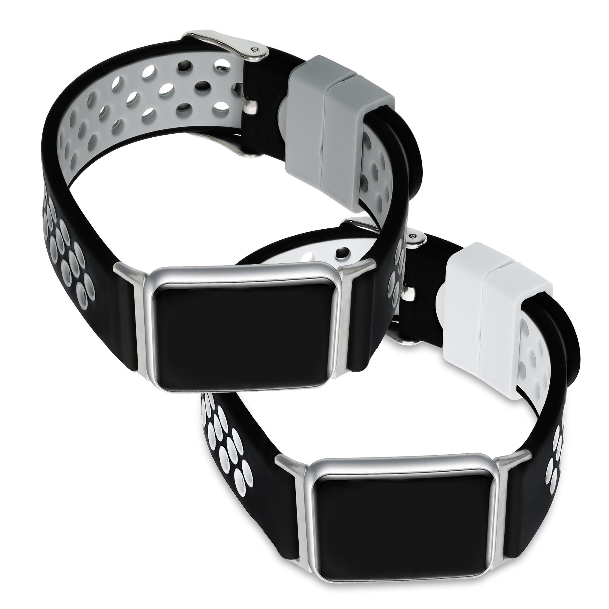 für Silikon Armband kwmobile Set Fit, Fitnesstracker 2x TPU Sportarmband Watch Schwarz Huawei Uhrenarmband