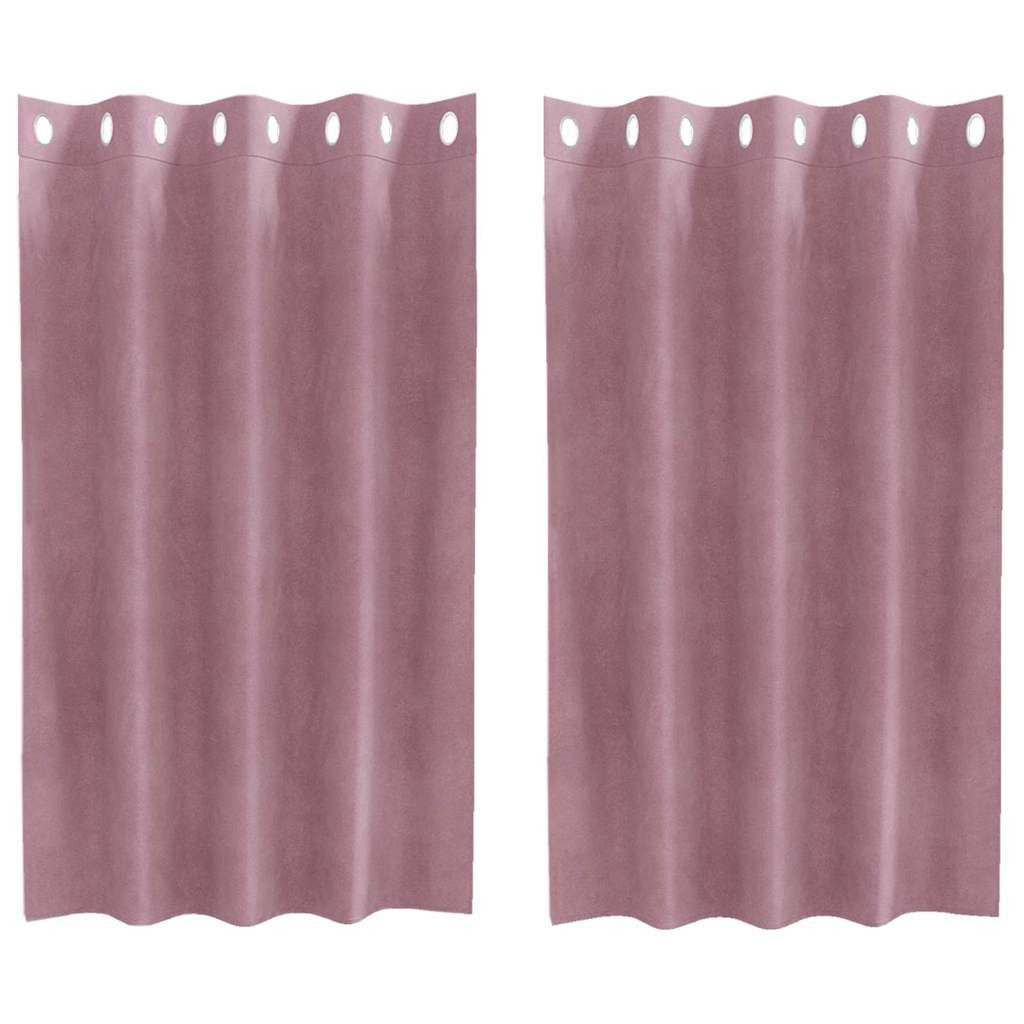 vidaXL Vorhang Verdunkelungsvorhänge 2 pcs Dunkelrosa 140 x 140 cm Samt (2 St), Samt