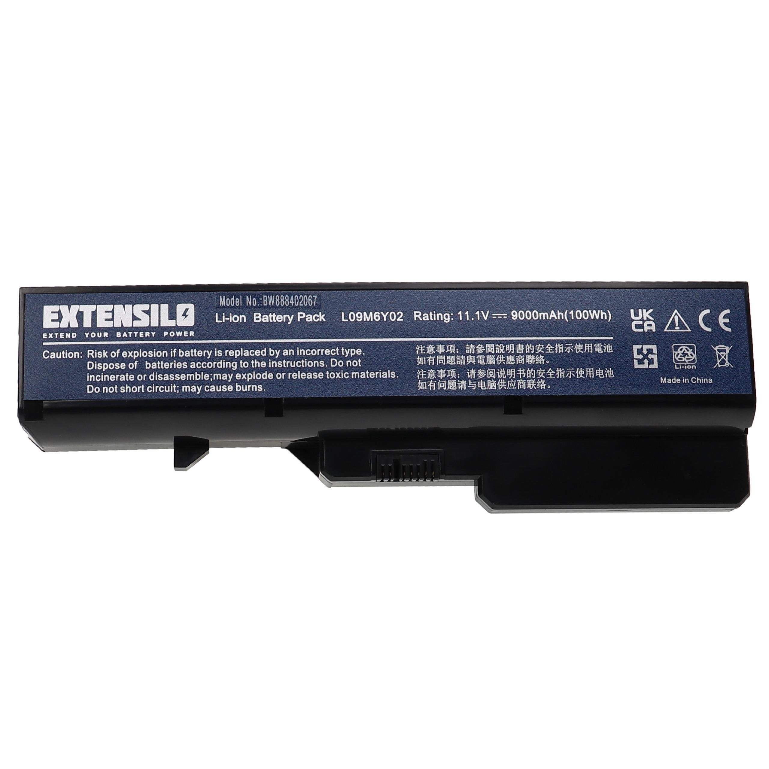 Extensilo Ersatz für Lenovo LO9S6Y02 für Laptop-Akku Li-Ion 9000 mAh (11,1 V)