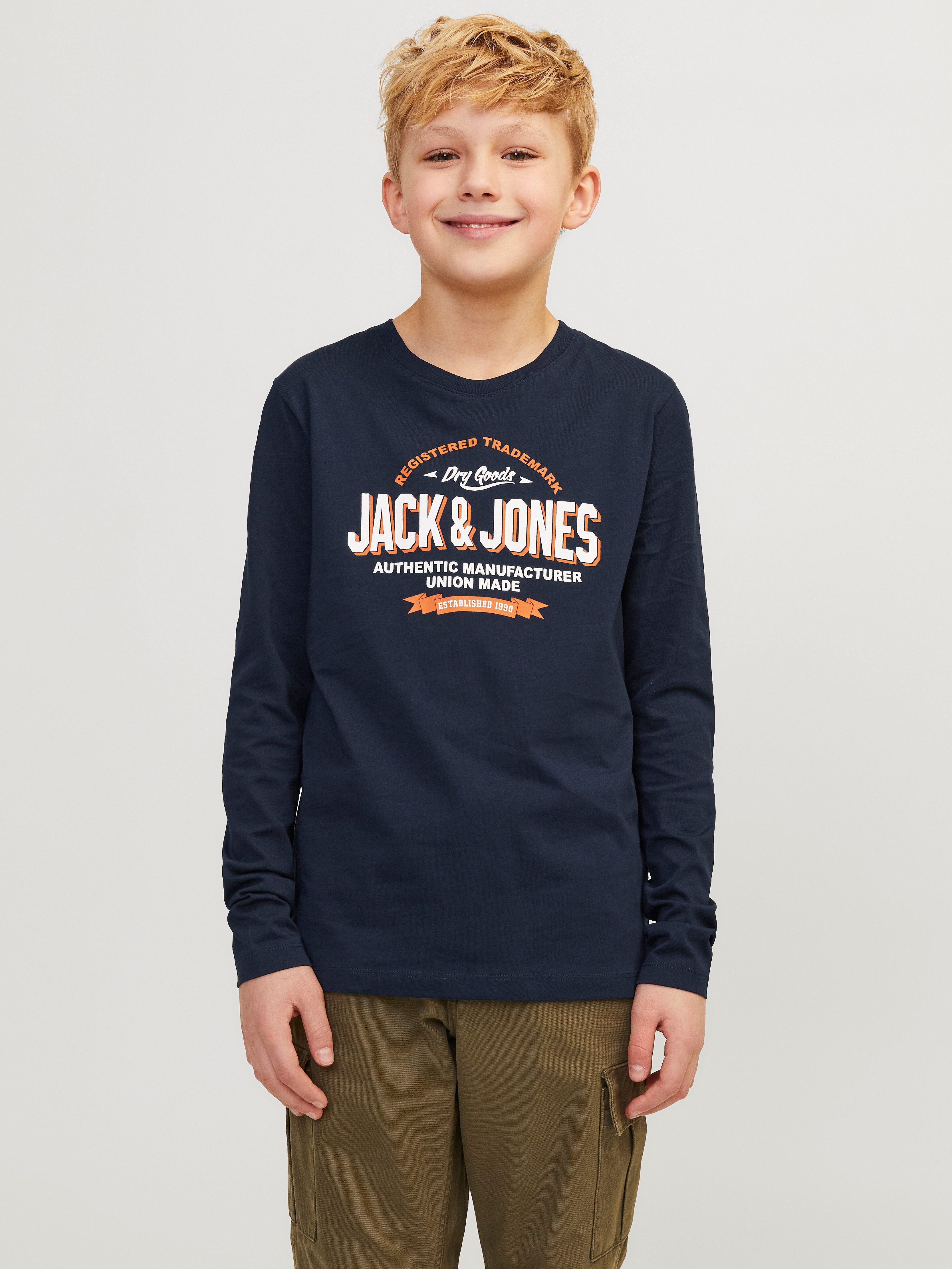 Jack & Jones Junior Langarmshirt JJELOGO TEE LS O-NECK 2 COL NOOS JNR