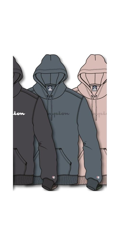 Champion Kapuzenpullover (Hoodie) aus Baumwollfleece Big Logo Print graublau/graublau Herren