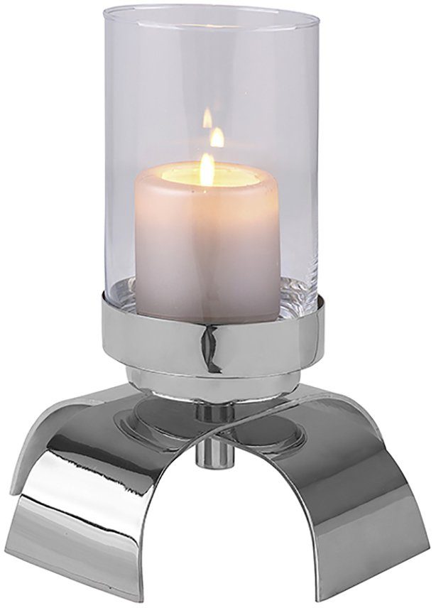Fink Kerzenleuchter AARON, aus Metall, inklusive Glaseinsatz, für  Stumpenkerzen, Höhe 29 cm, Für Maxi Teelichter Ø 6 cm und Stumpenkerzen Ø 8  cm