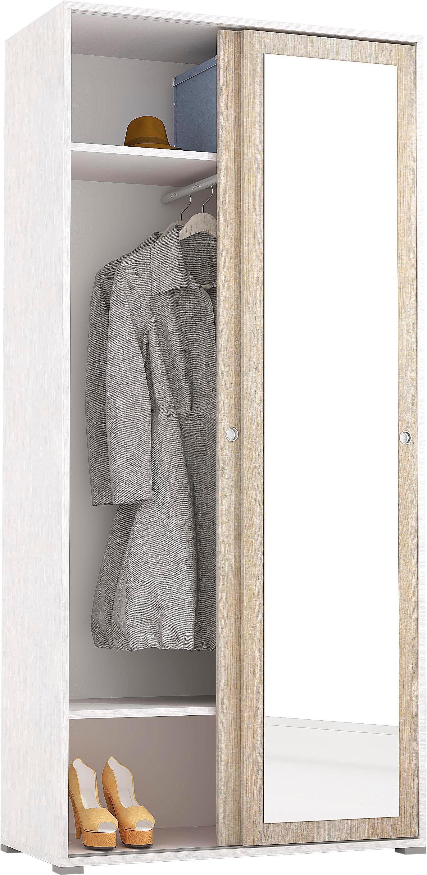 INOSIGN Garderobenschrank Slide Spiegel mit Spiegel weiß/eiche