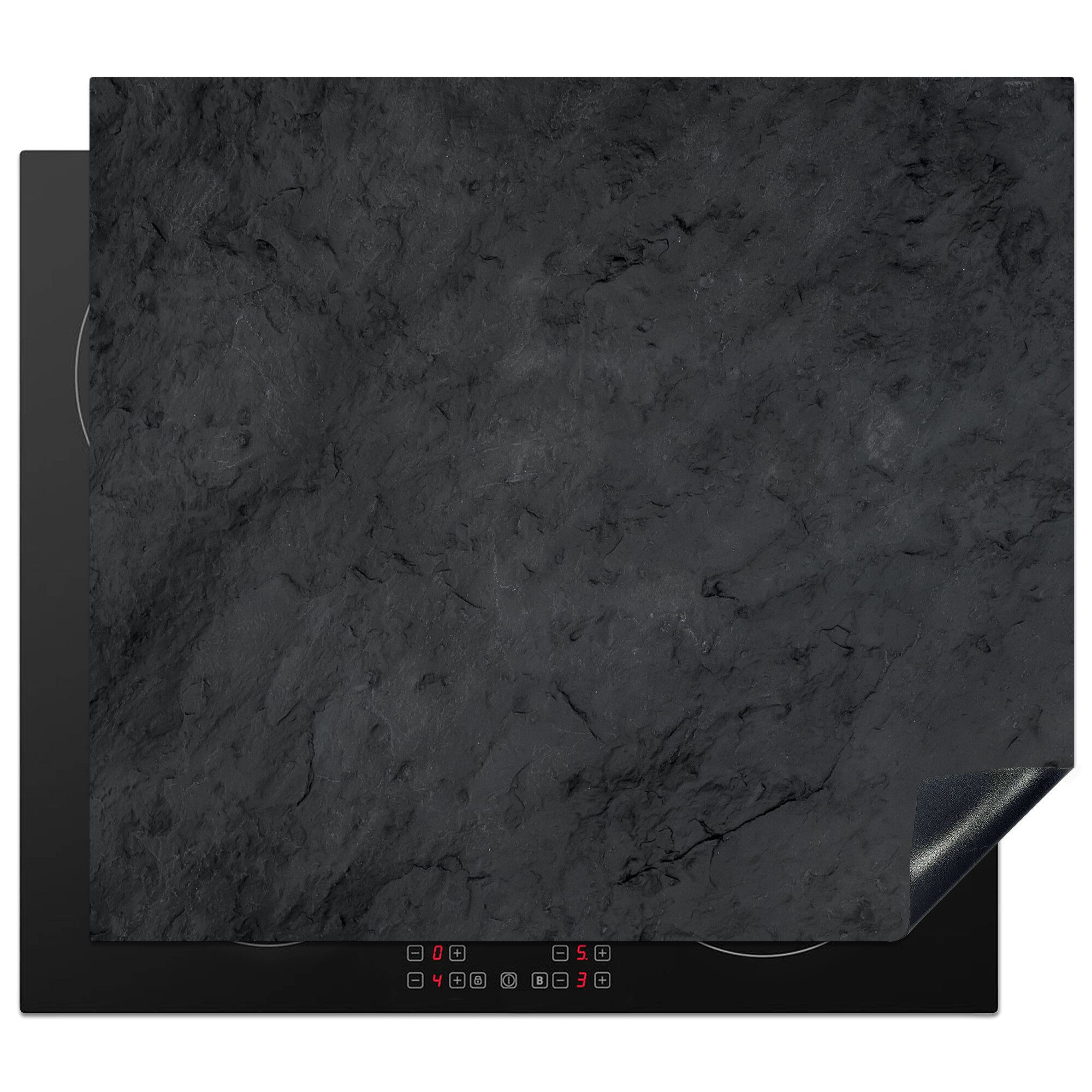 MuchoWow Herd-Abdeckplatte Grau - Zement - Beton - Industriell - Druck, Vinyl, (1 tlg), Cerankochfeld Abdeckung, Herd Abdeckplatten Vinyl, 58.3x51.3 cm