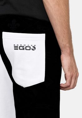 Egomaxx Jogginghose Jogging Hose Baggy Sweat Pants lockere Tunnelzug 3393 in Weiß-Schwarz