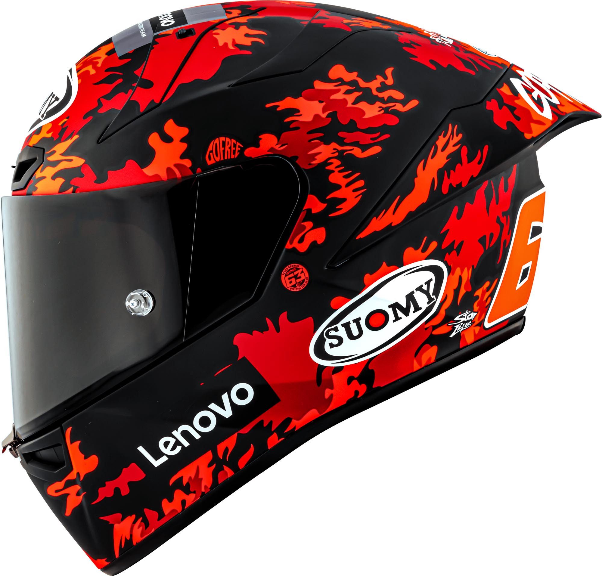 Suomy Motorradhelm S1-XR GP Bagnaia Replica 2025 Helm, antifog beschichtet,Notfallsystem-Polsterung (EQRS),Pinlockscheib