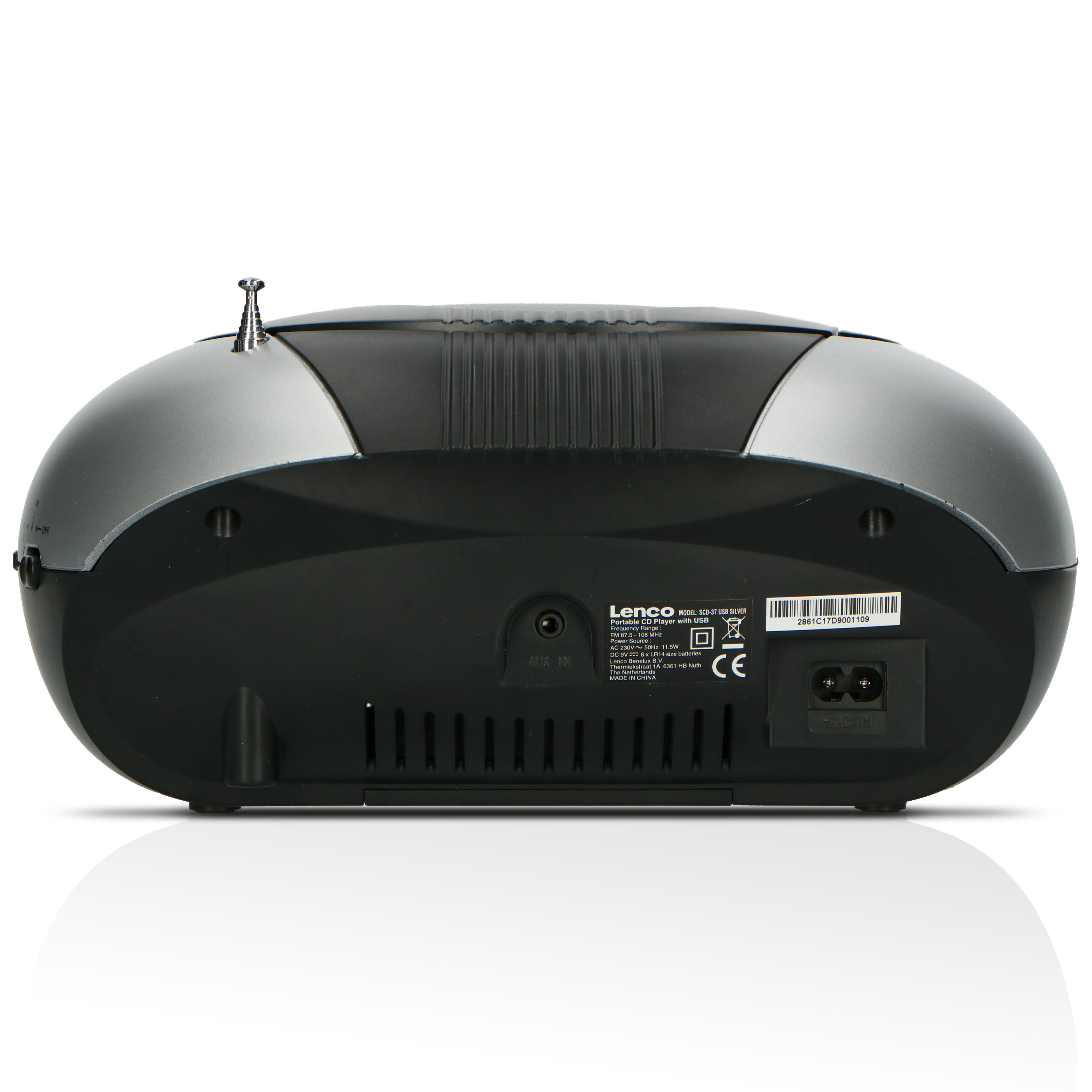 (FM) Schwarz-Grau Lenco USB CD-Radiorecorder SCD-37 Silver